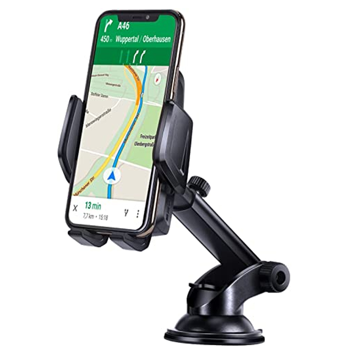 Support De Téléphone Pour Voiture À Succion Absorbant Pression À 360° Noir